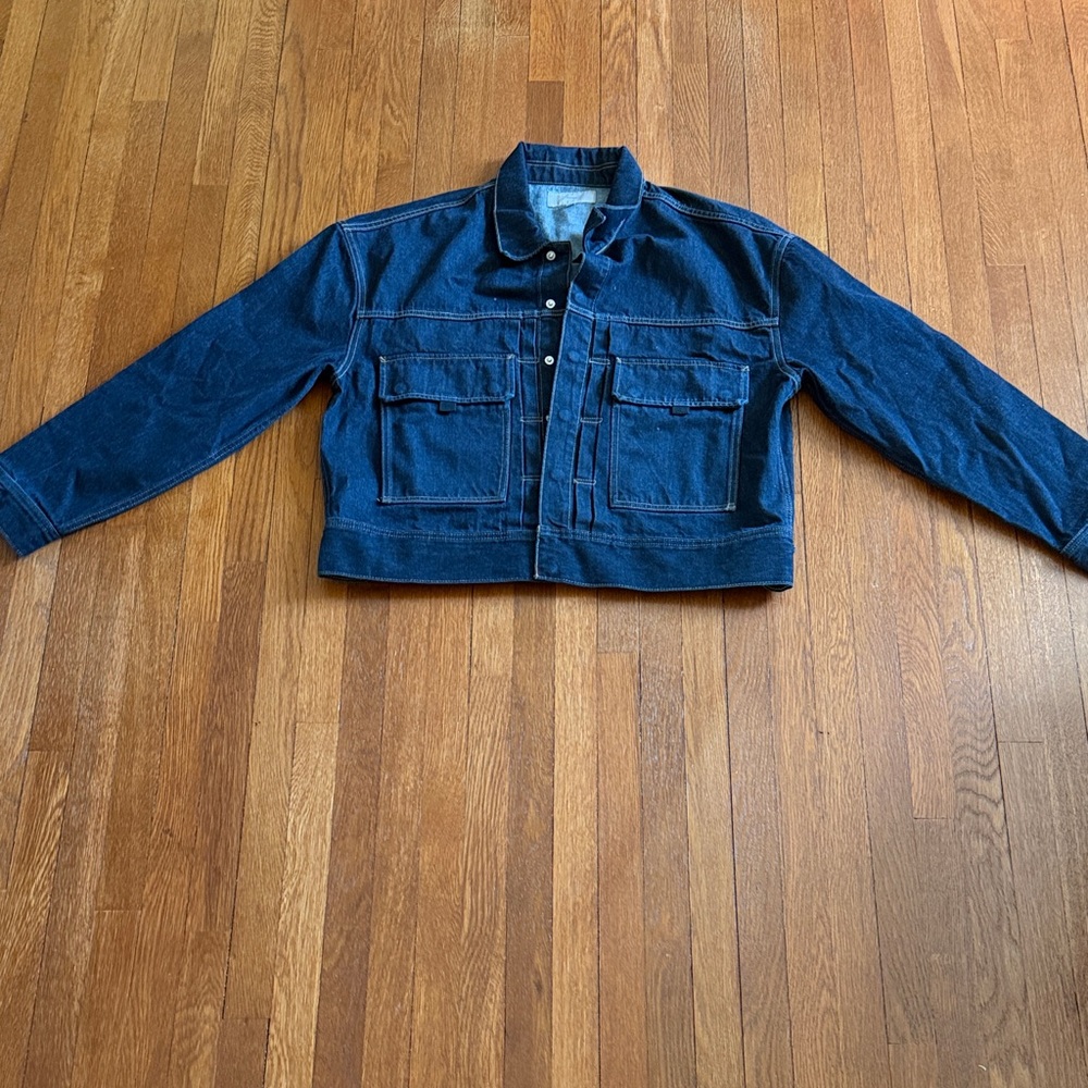 Hudson Jeans Dark Blue Denim Jacket with Tan Label